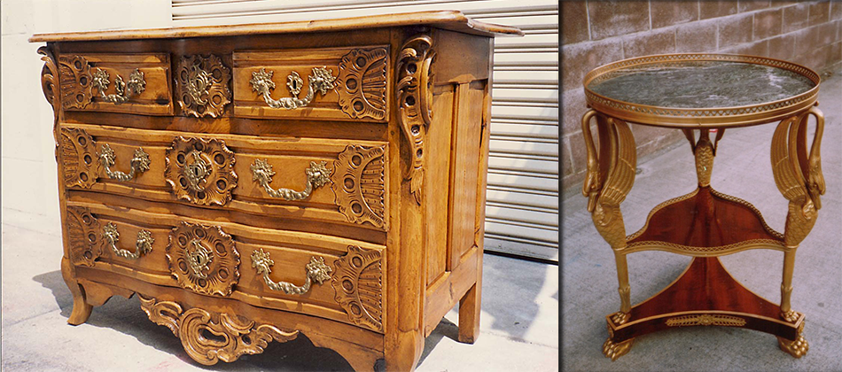 Restoration - We do complete interior restoration including on high-end European antiques, furnitures, fine arts oil paintings, and gilded picture & mirror frames.